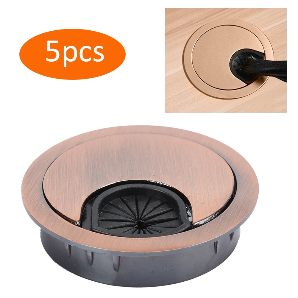 Domqga Cable Hole Cover,5pcs Zinc Alloy Desk Wire Hole Cover Table