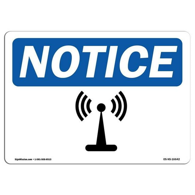 SignMission OS-NS-A-1014-L-16642 10 x 14 in. OSHA Notice Sign - Symbol Only - Radio Frequency Hazard