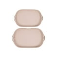 thumbnail image 2 of HOMIVA Set of 2 Oval Leatherette Serving Trays with Woven Rattan Design, 2 of 5