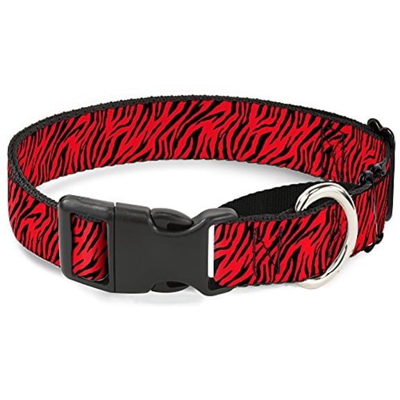 buckle-down zebra 2 red martingale dog collar