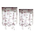 thumbnail image 1 of Cortina romana corta con flores de 2 piezas, cortina para atar, gasa transparente para ventanas pequeñas Macarena Cortina Romana Visillo NUEVO, 1 of 8
