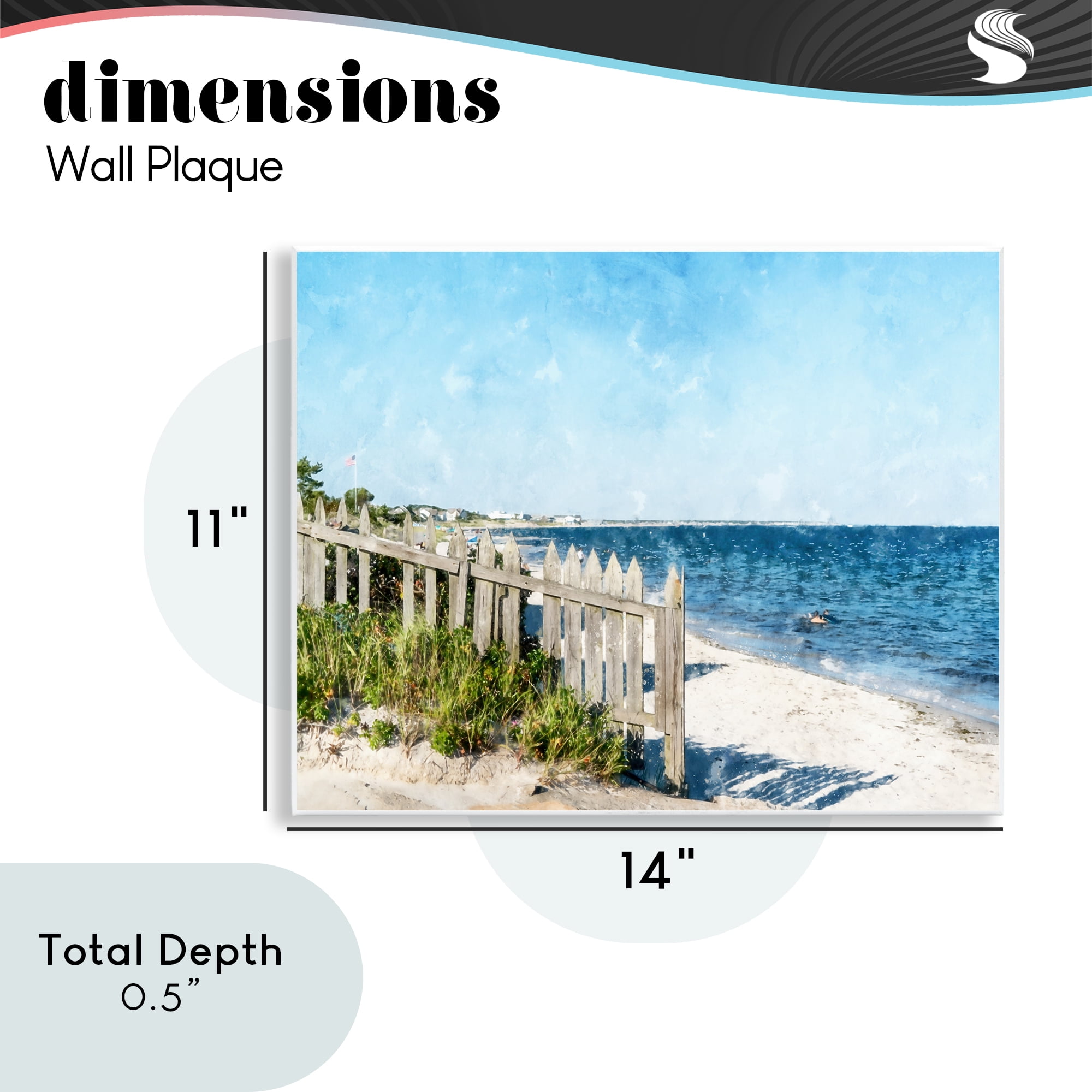 Stupell Industries Beach Pickets View Wall Plaque Art, design by Kim Curinga