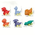 thumbnail image 2 of DEELLEEO 6Pcs Cartoon Dinosaur Pull-back Car Child Dinosaur Animal Model Car Toy Cartoon Dinosaur, 2 of 2