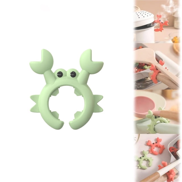 Crab Utensil Holder Crab Spatula Holder Crab Shaped Spatula Rack Crab Spoon Holder For Pot Silicone Multifunctional Spatula Holder Scalding And Overflow Kitchen Gadgets for