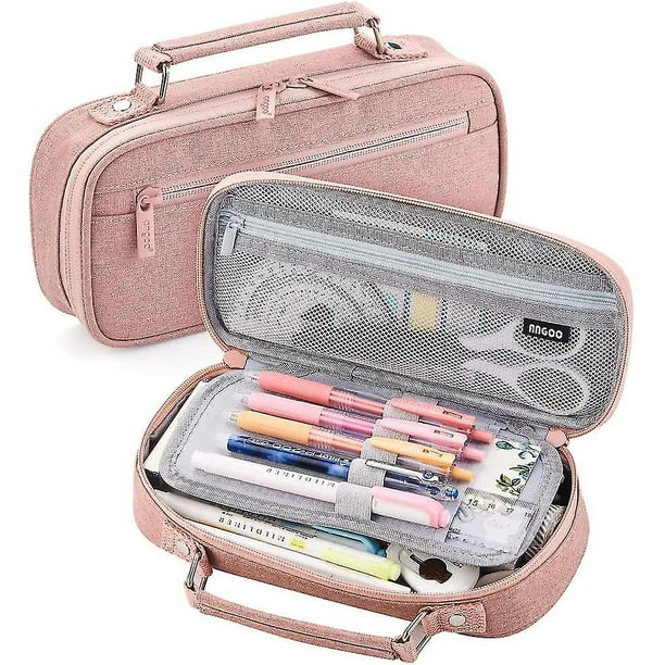 Big Capacity Pencil Case College School Office Large Pencil Pouch Bag For Girls Boys Teens Pink Bodega Aurrera en linea
