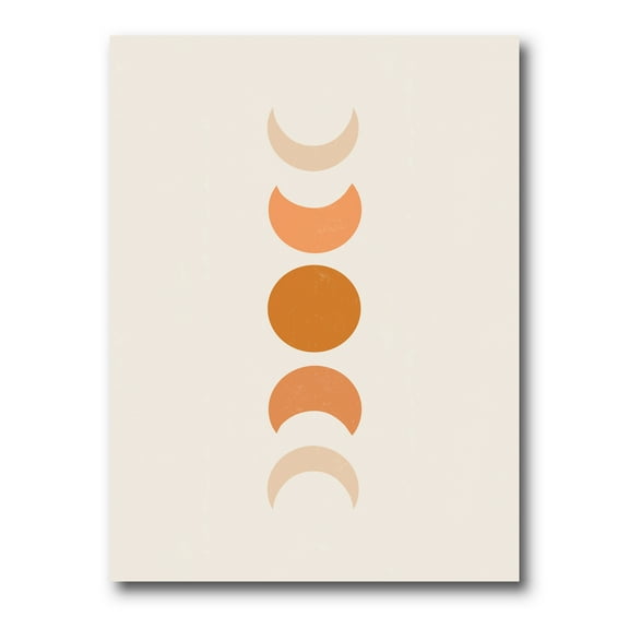 Designart ' Minimalist Different Moon Phases ' Modern Canvas Wall Art Print
