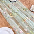 thumbnail image 5 of Spring Summer Florals Seasonal Tulle Table Runner Easter Decor Cheesecloth ,Lace Embroidery Table Runner for Home Party Indoor Decoration, 5 of 5