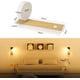 thumbnail image 4 of Aplique de pared LED de 12 W, aplique de madera retro moderno para interiores con interruptor, aplique de hierro giratorio de 360 °, adecuado para escaleras, dormitorio, baño, sala de estar (blanco), 4 of 5