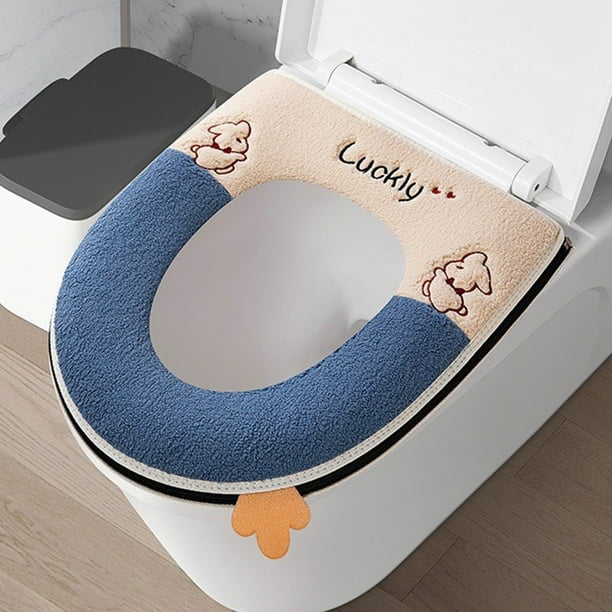 Zipper Model Toilet Seat Household Embroidery Sitting Washer Toilet Seat Cover Cute Washer Toilet Seat