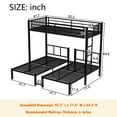 thumbnail image 5 of Bellemave Triple Bunk Bed Twin over Twin and Twin Metal Bunk Bed Frame with Storage Shelf and Build-in Table Space-saving 3 Beds in 1 Convertible 3 Bunk Bed for Kids Teens Boys Girls, Black, 5 of 12