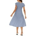 thumbnail image 4 of Aiyino Women's Summer Casual Dresses Short Sleeve Elastic Waist Tiered Midi Dress, 4 of 6