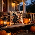 thumbnail image 6 of Halloween Pillow Covers 18x18 Imitation Embroidery Linen Throw Pillow Cases, Decorative Couch Pillow Covers for Sofa Bedroom Living Room, Natural Linen Halloween Decor by OVFUIZ, 6 of 7