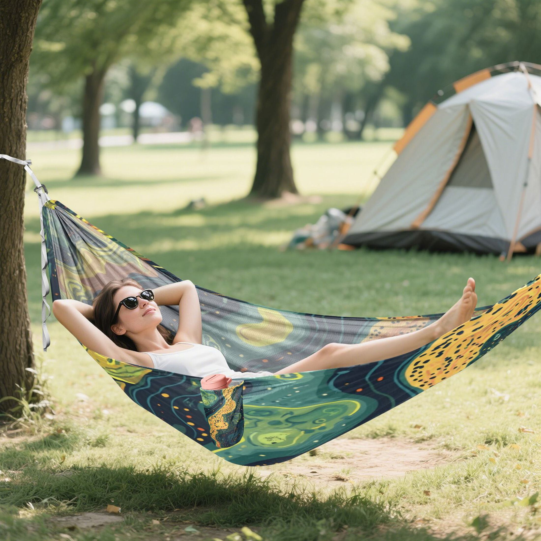 Hammock Camping Hammock Nylon Portable Hammock Travel Camping Hammock Green River Seamless