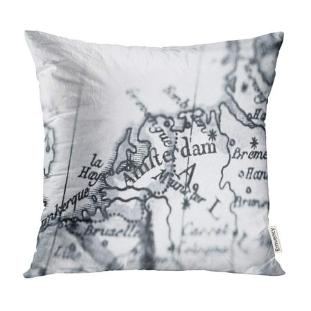 1780 Transport Case - ECCOT Amsterdam Antique Old Map Netherlands World 1780 Producer Pillow Case Pillow Cover 18x18 inch