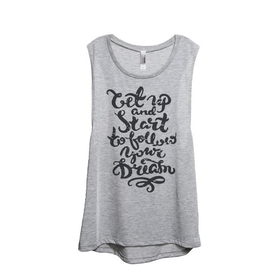 Thread Tank Follow Your Dream Women's Sleeveless Muscle Tank Top Sport Grey Small