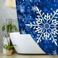 thumbnail image 3 of Ensemble de Rideaux de Douche Flocon de Neige de Noël, Rideaux de Douche de Noël pour Salle de Bain, Rideau de Douche Bleu d'Hiver Décoratif de Noël, 36x72 Po, 3 of 5