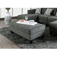 thumbnail image 2 of Furniture of America Contemporary Faux Linen Daniel Ottoman, Gray, 2 of 6