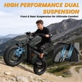 thumbnail image 5 of V101 Electric Fat Tire E-Bike for Adults & Teens – 750W Motor (1500W Peak), 28MPH, 48V 13Ah Battery, 16"x4" All-Terrain, 7-Speed, Dual Suspension , Black, 5 of 7