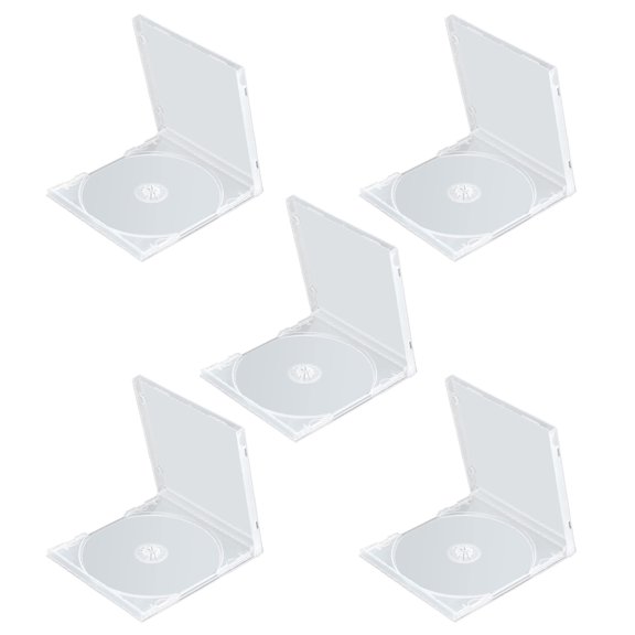 Pack of 5 Shatterproof 12cm PP Disc Case Holds 2 CDs DVDs Organizers Lightweight Solution