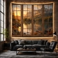 thumbnail image 6 of Sunset Over Mountain Lake with Cabin in Wilderness, Serene Digital Art for Nature Lovers, Scenic Landscape Artwork, Thanksgiving Gift, Tapestry Wall Hanging for Living Room and Bedroom, 6 of 7