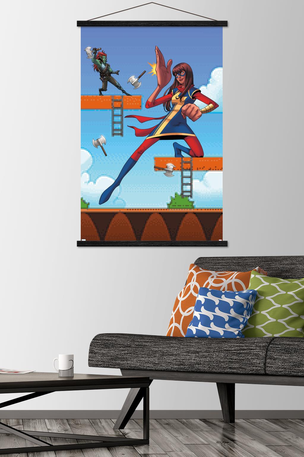 Marvel Comics - Ms. Marvel - Ms. Marvel #15 Wall Poster with Wooden Magnetic Frame, 22.375" x 34"