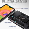 thumbnail image 3 of for Galaxy A01 Case,Samsung A01 Case,with HD Screen Protector,Military Grade Magnetic Car Mount Kickstand Heavy Duty Shockproof Case Cover for Samsung Galaxy A01, Black, 3 of 14