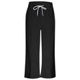 thumbnail image 5 of Karoyedx Pants for Girls Toddler Kids Cotton Linen Pants Baby Boys Girls Long Casual Loose Joggers Summer Cute Pants Black Size,8-10 Years, 5 of 6
