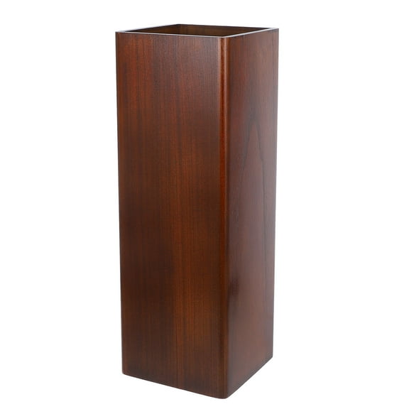 Raindrops 1Pcs Umbrella Stand for Indoor Use Brown Solid Wood Cylinder Elegant Design