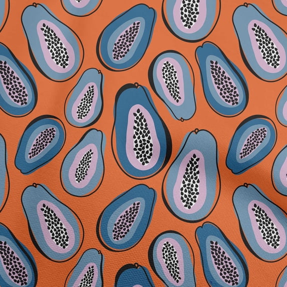 oneOone Georgette Viscose Orange Fabric Papaya Diy Clothing Quilting Fabric Print Fabric By Yard 42 Inch Wide
