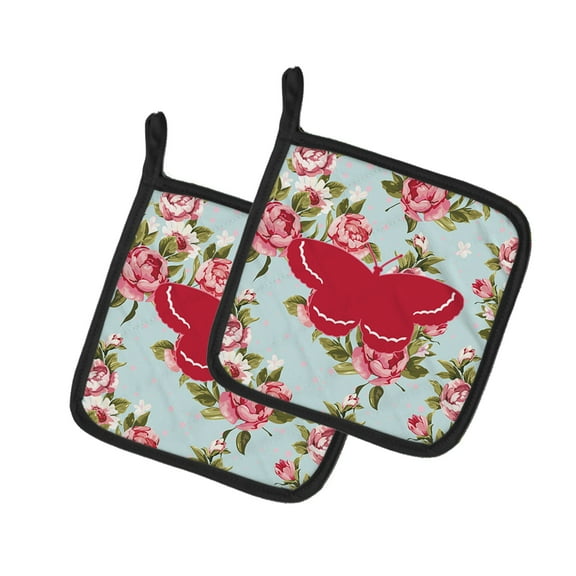 Caroline's Treasures BB1040-RS-BU-PTHD Pair of Pot Holders, 7.5HX7.5W, multicolor