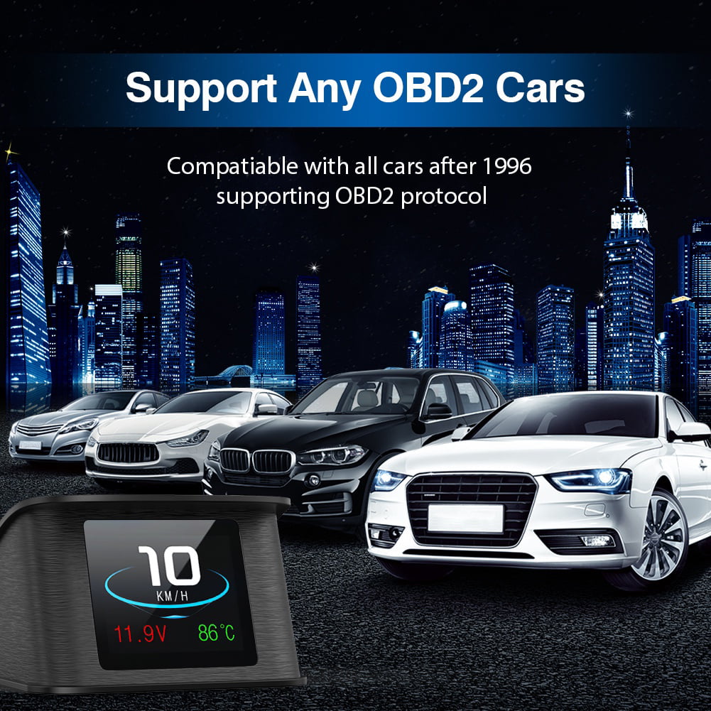 Ancel P10 OBD2 HUD Car Head-up Display Smart Digital Meter Car Speedometer  OBD2 Code Reader for 12V Cars 