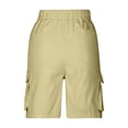 thumbnail image 6 of ZHYou Cargo Shorts for Women Casual Baggy Fit Drawstring Pull On Summer Shorts with Side Flap Pockets,Yellow,Size M, 6 of 6