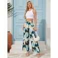 thumbnail image 6 of Usaibhir Wide Leg Pants for Women High Waisted Palazzo Pants Work Casual Flowy Tie Knot Trousers with Pockets S-XXL, 6 of 12