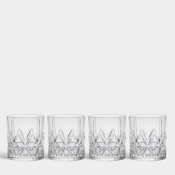 Orrefors Peak Double Old Fashioned Glass, Set of 4