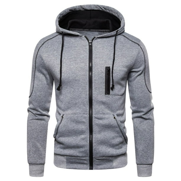 Gibobby Sudadera hombre Sudadera Hombre con Capucha De Calidad con Cierre(Gris,G)