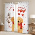 thumbnail image 2 of Castle Fairy Teens Cartoon Dog Animal Curtains Pack of 2 (42x84 Each),Romantic Love Heart Curtains Blackout,Happy Valentine's Day Bedroom Curtains,Ultra Soft Home Decor, 2 of 6