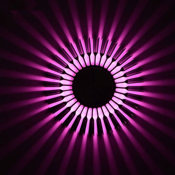 Pretyzoom LED Wall Lights Indoor LED Sunflower Wall Lamp Aluminum Purple 1Pack
