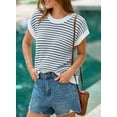 thumbnail image 5 of DOKOTOO Womens Trendy 2025 Striped Sweater Vest for Summer Lightweight Knitted Tank Top with Stretch Comfort, 5 of 7