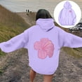 thumbnail image 4 of CONFREE Womens Hoodies Floral Prints Hoodies For Women Trendy Long Sleeve Casual Pullover Sweatshirts With Pockets Comfy Winter Clothes, 4 of 6