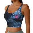 thumbnail image 2 of Balery Heart Axolotl Sujetadores deportivos con espalda cruzada para mujer, acolchados, sin costuras, de alto impacto, ideales para yoga, gimnasio, entrenamiento y fitness.-X-Large, 2 of 8