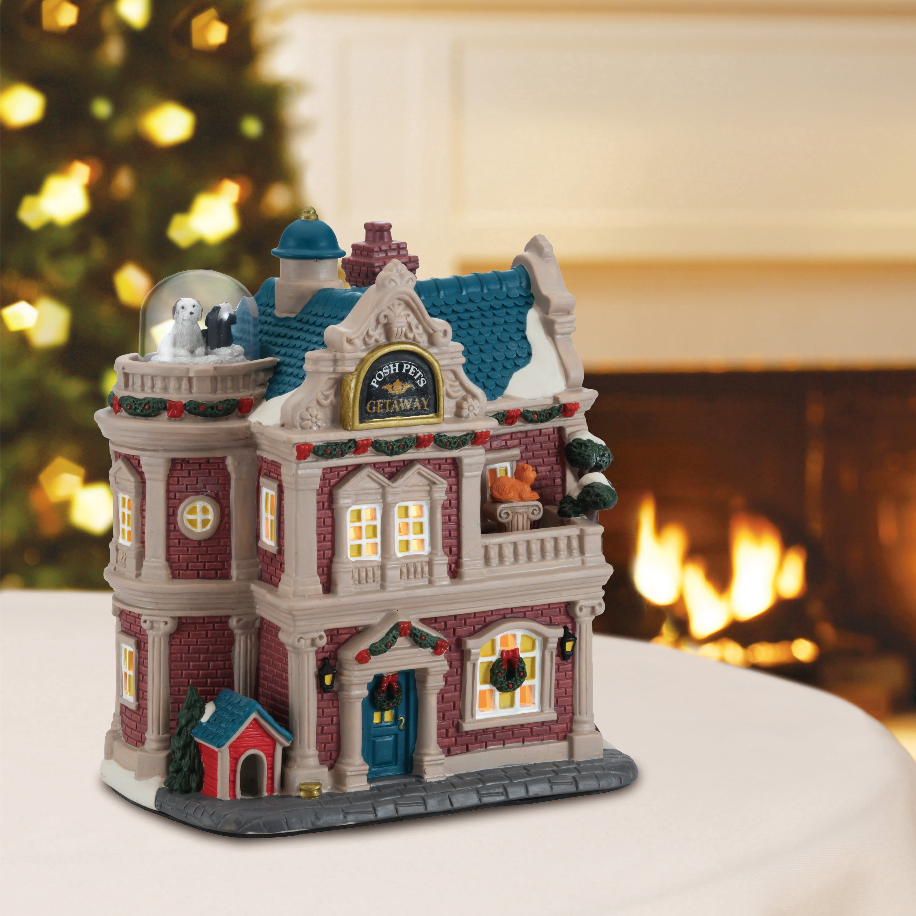 Light-Up Posh Pets Getaway Christmas Village Building, Multicolor, 8.5", by Holiday Time