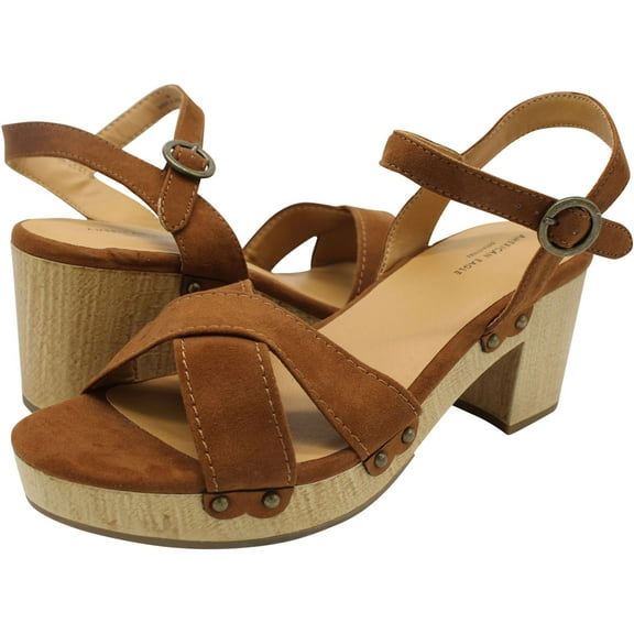 American Eagle Womens Solid X Strap Platform Clogs/Mules 200 9