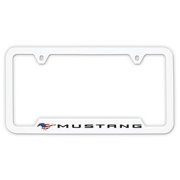 Ford Mustang with Patriotic Logo UV Printed Plastic License Frame Holder