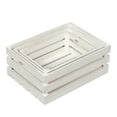 thumbnail image 3 of Rustic Wood Storage Crates for Decoration, Rustic Wood Crates for Display Set 3, White, Sintosin, 3 of 9