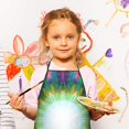thumbnail image 2 of Colorful Radial Tie Dye Pattern Kids Aprons for Girls and Boys,Adjustable Neck Strap Toddler Aprons for Kids Cooking Baking, 2 of 6