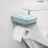 Mainstays Satin Nickel Over-the-Tank Toilet Paper Tissue & Wipes Holder ...