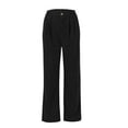 thumbnail image 5 of WTOBBY Women's Pinstripe Straight Leg Wide Pants, Loose Fit Casual Fashion Trousers for Winter Season Comfort and Everyday Style,Black 2XL, 5 of 7