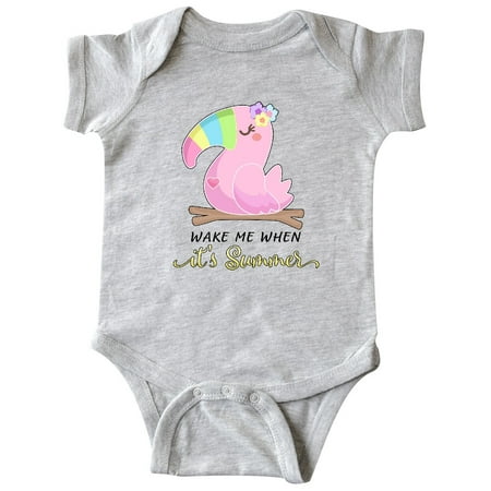 

Inktastic Funny Wake Me When It s Summer Sleepy Parrot Gift Baby Boy or Baby Girl Bodysuit