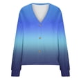 thumbnail image 4 of RYRJJ Women's Furry Cardigan Sweaters Long Sleeves Open Front V-Neck Button Down Cardigans Loose Casual Knit Sweater Outwear(Dark Blue,M), 4 of 5