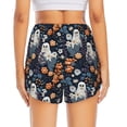 thumbnail image 2 of Lsque Cute ghost in the flowers Printed Women's Running Shorts with Liner Pockets,Elastic Quick Dry Workout Athletic Gym Yoga Shorts,Womens High Waist Shorts-Medium, 2 of 9